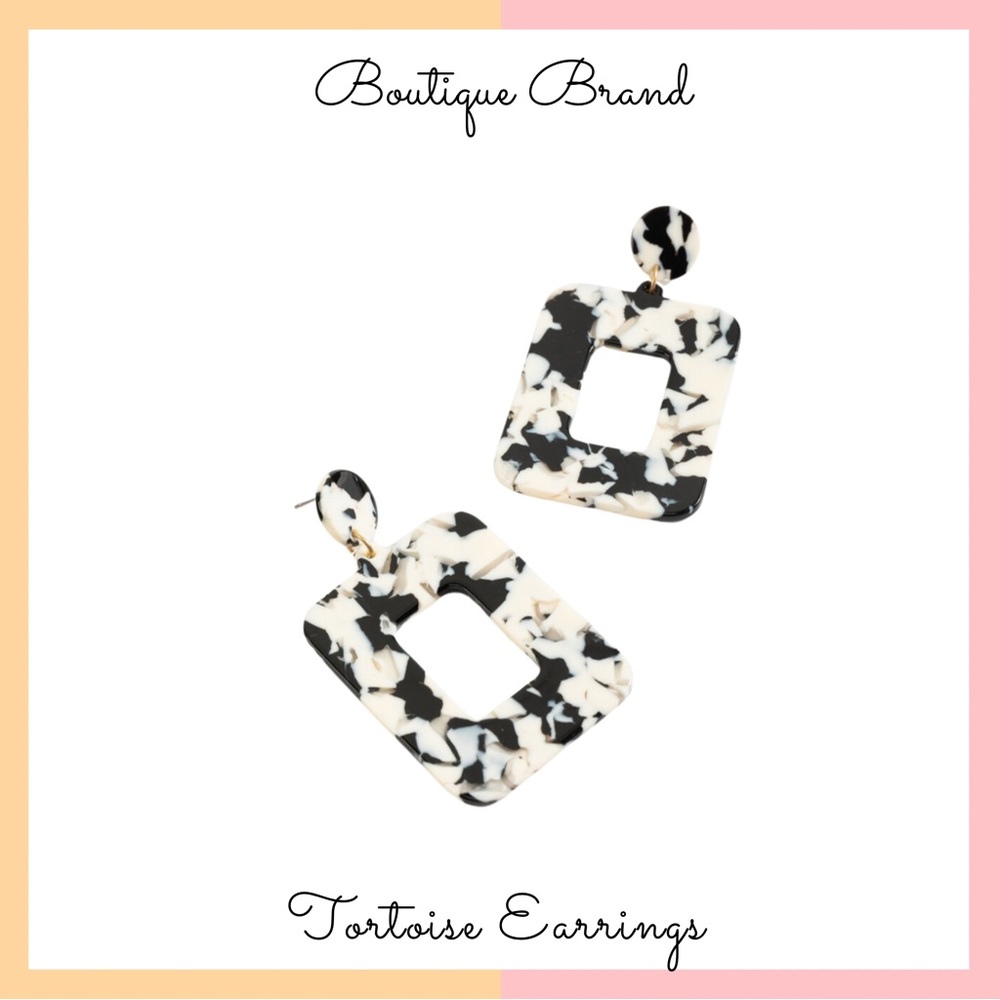 Black & White Tortoise Earrings